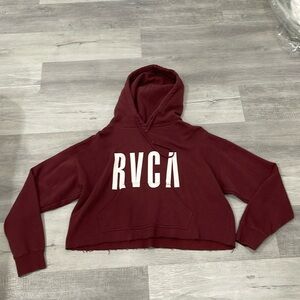 LARGE RVCA CROPPED HOODIE- MAROON
